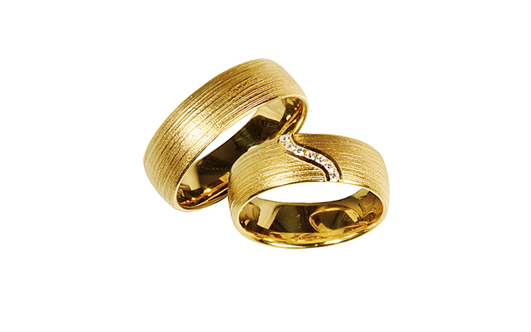05248+05249-wedding rings, gold 750 with brillants